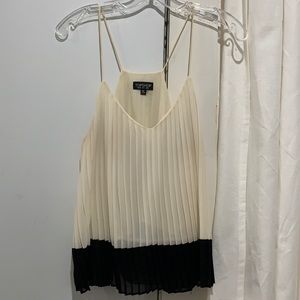 Classy pleated block colored tank
